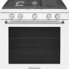 KitchenAid® 30" White Free Standing Gas Range -Professional Kitchen Appliance Store 163f1251 d968 4637 a570 87b6453ceaea