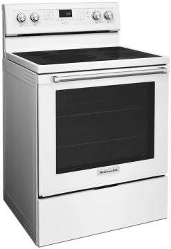 KitchenAid® 30" White Free Standing Electric Convection Range -Professional Kitchen Appliance Store 24e0a8d4 f5d7 411f afcb 21602a0f7b97