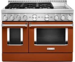 KitchenAid® 48" Scorched Orange Smart Commercial-Style Gas Range With Griddle -Professional Kitchen Appliance Store 25b02c56 57c6 4a00 b512 585c1c1d5d77