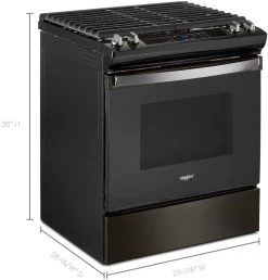 Whirlpool® 30" Black Stainless Freestanding Gas Range