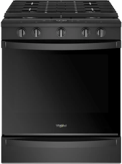 Whirlpool® 30" Smart Slide-In Gas Range-Black