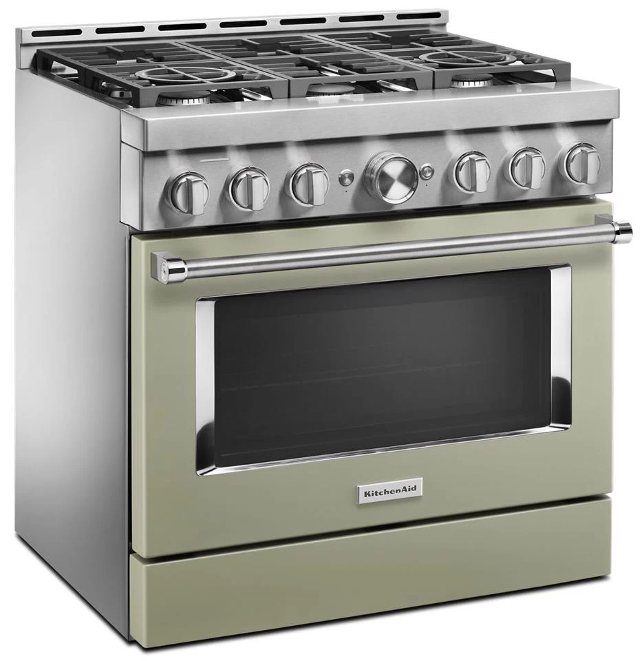 KitchenAid® 36" Avocado Cream Smart Commercial-Style Gas Range 5 KitchenAid® 36" Avocado Cream Smart Commercial-Style Gas Range - Image 3