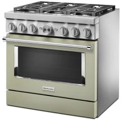 KitchenAid® 36" Avocado Cream Commercial-Style Free Standing Dual Fuel Range -Professional Kitchen Appliance Store 4f197c43 caee 421e 8b6e 78f4b907bc36