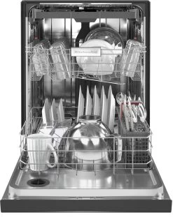 KitchenAid® 24" PrintShield™ Black Stainless Steel Built In Dishwasher