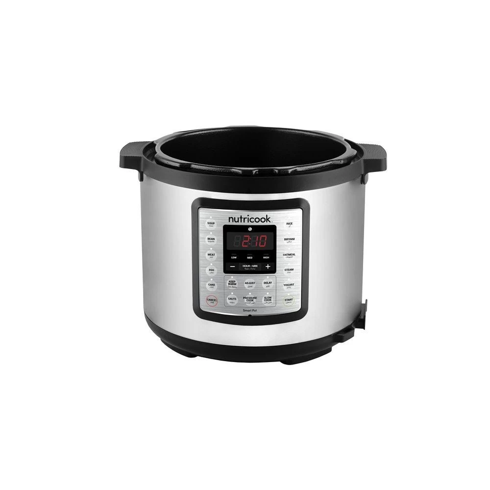 Nutricook 1000W Smart Pot Eko: 9-in-1 Electric Pressure Cooker, Chrome & Black - 6L 8 Nutricook 1000W Smart Pot Eko: 9-in-1 Electric Pressure Cooker, Chrome & Black - 6L - Image 6