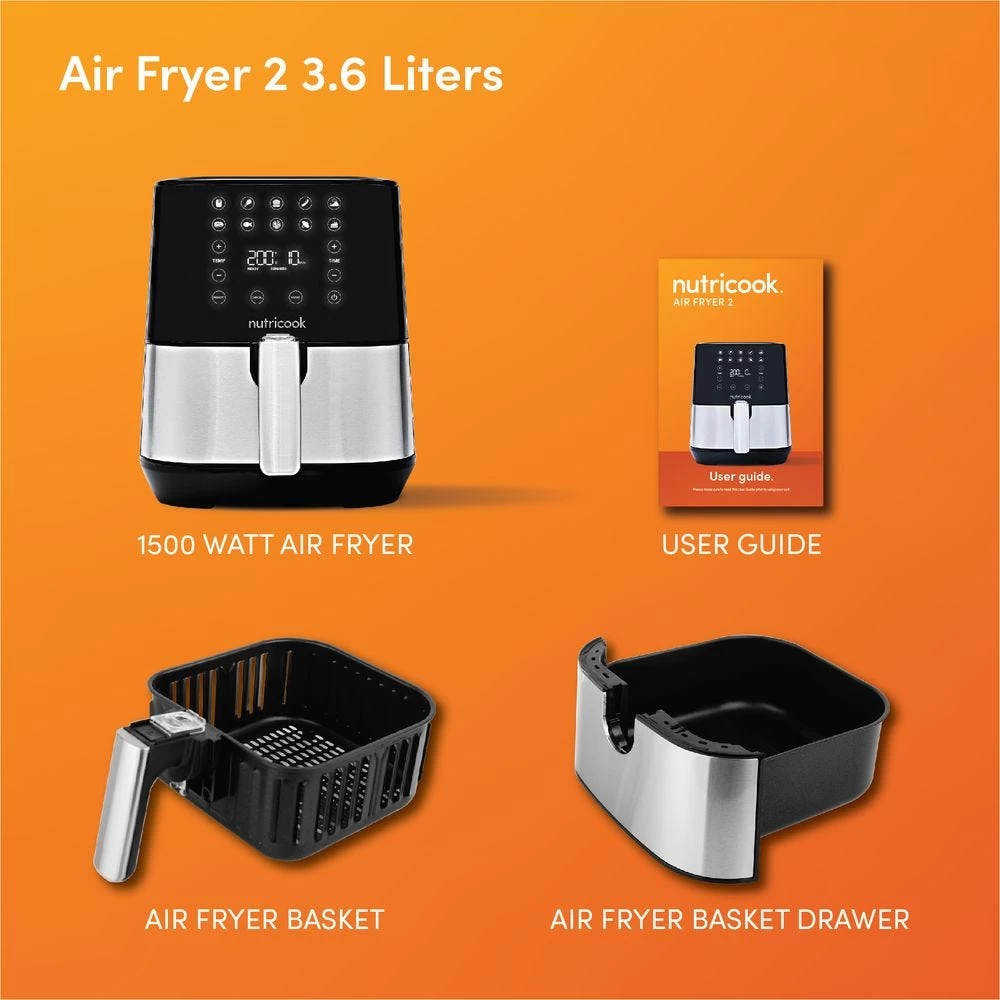 Nutricook 1700W Air Fryer 2, Chrome & Black – 5.5L 11 Nutricook 1700W Air Fryer 2, Chrome & Black – 5.5L - Image 9