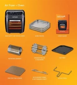 Nutricook 1800W Air Fryer Oven, 11-Piece Set, Black – 12L -Professional Kitchen Appliance Store 5110601004125 4