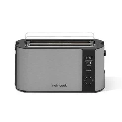 Nutricook 1500W Digital 4-Slice Toaster, Silver & Black