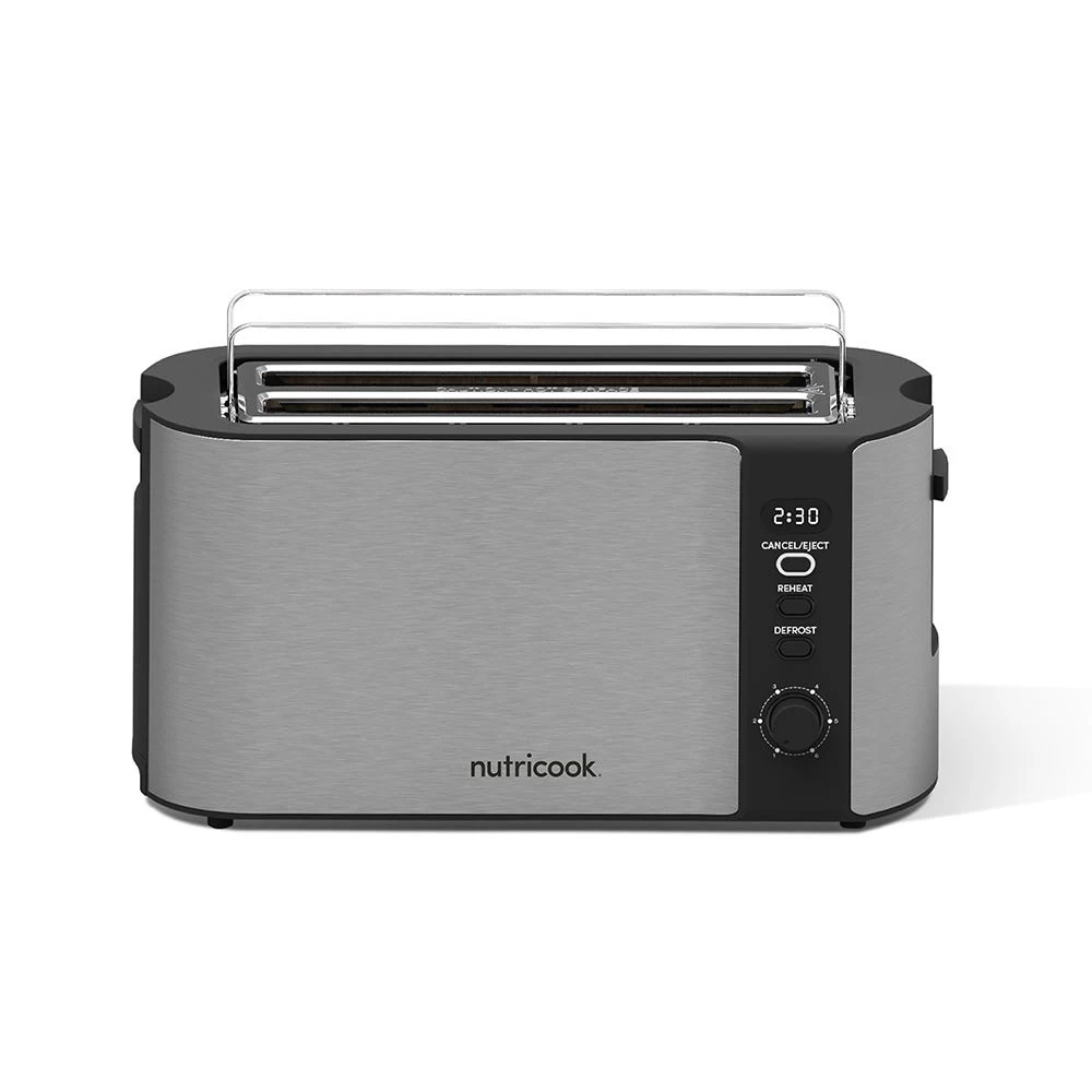Nutricook 1500W Digital 4-Slice Toaster, Silver & Black 3 Nutricook 1500W Digital 4-Slice Toaster, Silver & Black