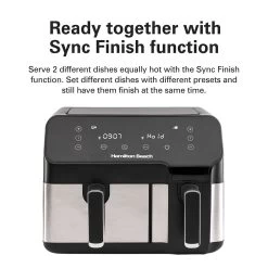 Hamilton Beach Dual Size Air Fryer, Silver & Black - 8.5 L (5.3L+3.2L) 14 Hamilton Beach Dual Size Air Fryer, Silver & Black - 8.5 L (5.3L+3.2L) -Professional Kitchen Appliance Store 5110601005474 5 3