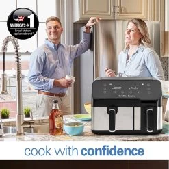 Hamilton Beach Dual Size Air Fryer, Silver & Black - 8.5 L (5.3L+3.2L) 16 Hamilton Beach Dual Size Air Fryer, Silver & Black - 8.5 L (5.3L+3.2L) -Professional Kitchen Appliance Store 5110601005474 7 3
