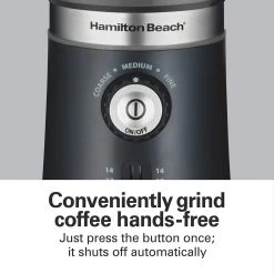 Hamilton Beach Custom Grind Coffee Grinder, Silver & Black -Professional Kitchen Appliance Store 5110601005498 3 3