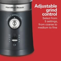 Hamilton Beach Custom Grind Coffee Grinder, Silver & Black -Professional Kitchen Appliance Store 5110601005498 4 3