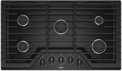 Whirlpool® 36" Black Gas Cooktop -Professional Kitchen Appliance Store 524842ad 6488 439c 8d20 68ba10cf5db5 2