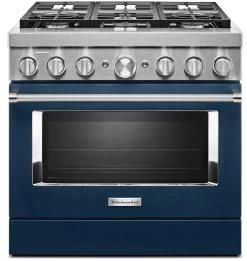 KitchenAid® 36" Ink Blue Commercial-Style Free Standing Dual Fuel Range -Professional Kitchen Appliance Store 53ffd9d7 a917 4dd4 a481 f5754aa11746