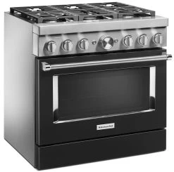 KitchenAid® 36" Imperial Black Commercial-Style Free Standing Dual Fuel Range -Professional Kitchen Appliance Store 642486ba 407c 4005 91f5 f97a59090c45