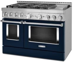 KitchenAid® 48" Ink Blue Smart Commercial-Style Gas Range With Griddle -Professional Kitchen Appliance Store 6cc2aa38 1930 4058 825d b18f97f0db54