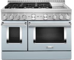 KitchenAid® 48" Misty Blue Smart Commercial-Style Gas Range With Griddle -Professional Kitchen Appliance Store 6e8df1d2 7178 4a37 ac4f f926fa33252f