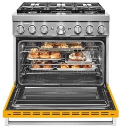 KitchenAid® 36" Yellow Pepper Commercial-Style Free Standing Dual Fuel Range 7 KitchenAid® 36" Yellow Pepper Commercial-Style Free Standing Dual Fuel Range -Professional Kitchen Appliance Store 70900eac 0714 4c63 b27c 7d07c67238e1