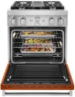 KitchenAid® 30" Scorched Orange Commercial-Style Free Standing Dual Fuel Range -Professional Kitchen Appliance Store 720e7227 6e5f 4f6b bc15 914e436ad2e3
