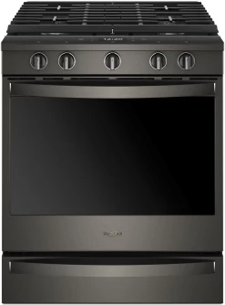 Whirlpool® 30" Fingerprint Resistant Black Stainless Steel Smart Slide-In Gas Range