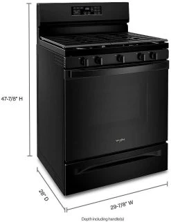 Whirlpool® 30" Black Freestanding Gas Range With 5-in-1 Air Fry Oven -Professional Kitchen Appliance Store 77c1459f cc25 445a 938d 73e210bebb43