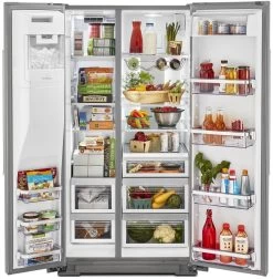 KitchenAid® 24.8 Cu. Ft. Stainless Steel With PrintShield™ Finish Side-by-Side Refrigerator -Professional Kitchen Appliance Store 827f8166 5ac6 4c47 b329 36625f58c992