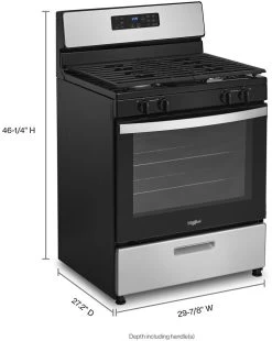 Whirlpool® 5.1 Cu. Ft. Stainless Steel Freestanding Gas Range -Professional Kitchen Appliance Store 8415f320 fd55 4f70 8ae8 365ba908f3f7