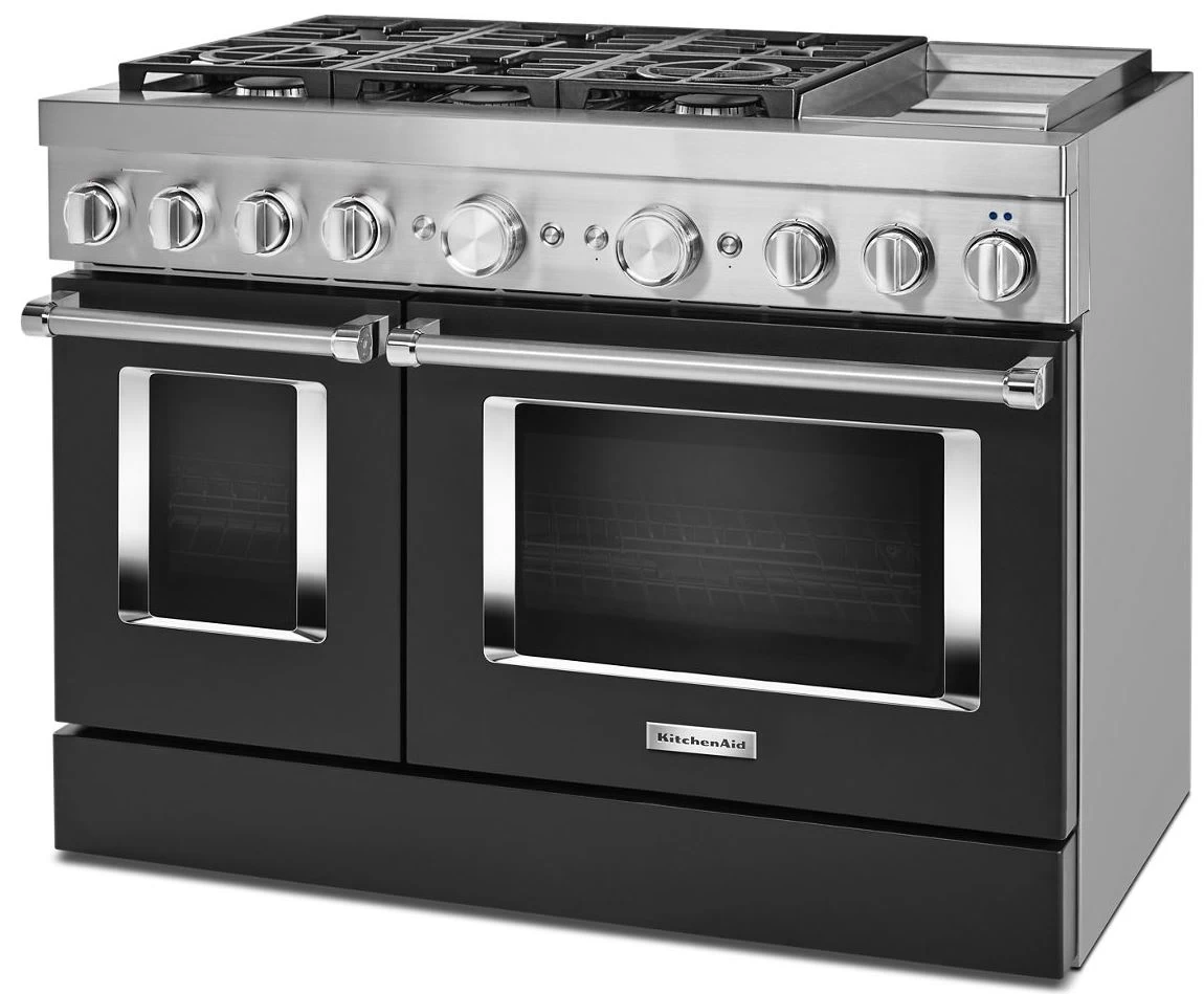 KitchenAid® 48" Imperial Black Commercial-Style Free Standing Dual Fuel Range With Griddle 5 KitchenAid® 48" Imperial Black Commercial-Style Free Standing Dual Fuel Range With Griddle - Image 3