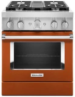 KitchenAid® 30" Scorched Orange Commercial-Style Free Standing Dual Fuel Range -Professional Kitchen Appliance Store 8ffcd652 2880 49c8 a5c9 0cee4855f126