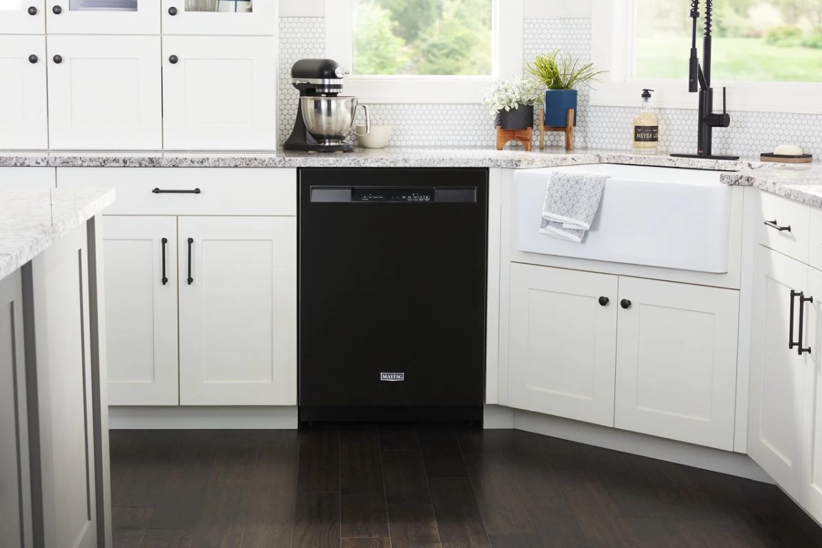 Maytag® 24" Black Front Control Built In Dishwasher
