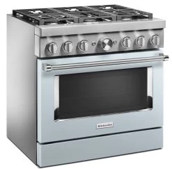 KitchenAid® 36" Misty Blue Commercial-Style Free Standing Dual Fuel Range -Professional Kitchen Appliance Store 97ace832 bcf1 4b6f ba01 3734acbf5bdd