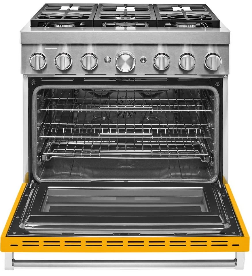 KitchenAid® 36" Yellow Pepper Commercial-Style Free Standing Dual Fuel Range 3 KitchenAid® 36" Yellow Pepper Commercial-Style Free Standing Dual Fuel Range
