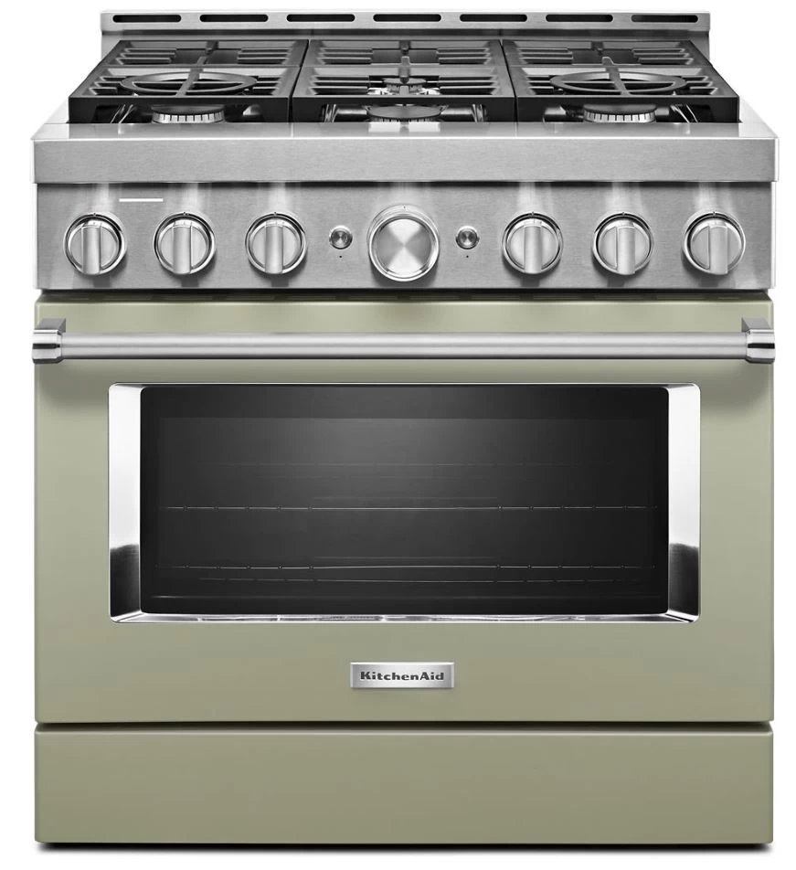 KitchenAid® 36" Avocado Cream Smart Commercial-Style Gas Range 3 KitchenAid® 36" Avocado Cream Smart Commercial-Style Gas Range