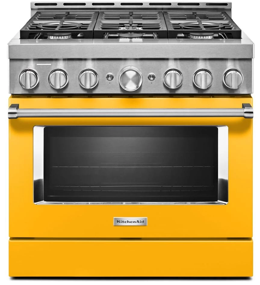 KitchenAid® 36" Yellow Pepper Smart Commercial-Style Gas Range 4 KitchenAid® 36" Yellow Pepper Smart Commercial-Style Gas Range - Image 2