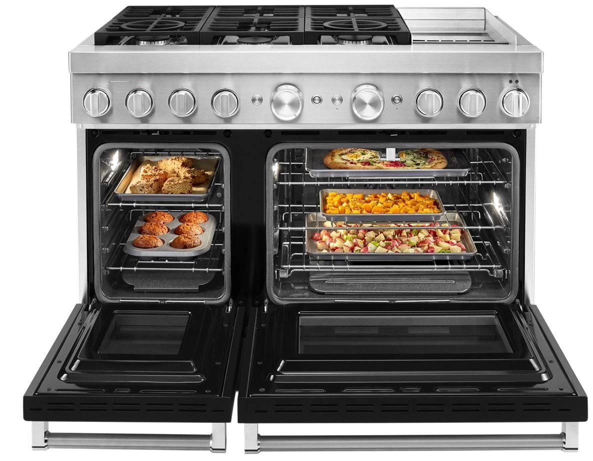 KitchenAid® 48" Imperial Black Commercial-Style Free Standing Dual Fuel Range With Griddle 4 KitchenAid® 48" Imperial Black Commercial-Style Free Standing Dual Fuel Range With Griddle - Image 2