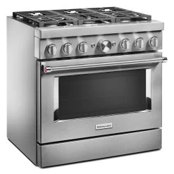 KitchenAid® 36" Stainless Steel Commercial Style Freestanding Dual Fuel Range -Professional Kitchen Appliance Store bc3174fb 8b28 4ca1 a558 7511adbf637b