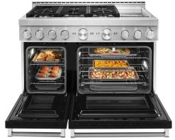 KitchenAid® 48" Imperial Black Smart Commercial-Style Gas Range With Griddle -Professional Kitchen Appliance Store c4c89422 bda9 464f a3e3 d0d56e846c26