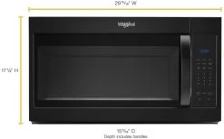 Whirlpool® 1.7 Cu. Ft. Black Over The Range Microwave