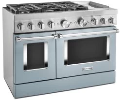 KitchenAid® 48" Misty Blue Commercial-Style Free Standing Dual Fuel Range With Griddle -Professional Kitchen Appliance Store cd4edadb 423f 465e 834d f176b65a4656