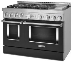 KitchenAid® 48" Imperial Black Smart Commercial-Style Gas Range With Griddle -Professional Kitchen Appliance Store ce7f2be7 12df 4585 bc7f 024e5d5df3ae