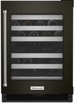 KitchenAid® 24" Black Stainless Steel Wine Cooler