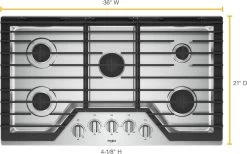 Whirlpool® 36" Stainless Steel Gas Cooktop -Professional Kitchen Appliance Store d32d58d2 c431 465f a5f0 98f1096db28a 1