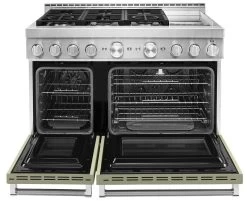 KitchenAid® 48" Avocado Cream Smart Commercial-Style Gas Range With Griddle -Professional Kitchen Appliance Store d6bef8b7 04dc 41de 8470 c5a257621170