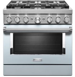 KitchenAid® 36" Misty Blue Commercial-Style Free Standing Dual Fuel Range -Professional Kitchen Appliance Store dbea54f0 f2d9 4c7c 98b1 09315fa9085e