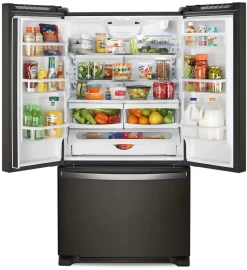 Whirlpool® 33 In. 22.1 Cu. Ft. Fingerprint Resistant Black Stainless Steel Freestanding French Door Refrigerator -Professional Kitchen Appliance Store dc6bc67a 79ed 45f9 b444 7682e3257d8c