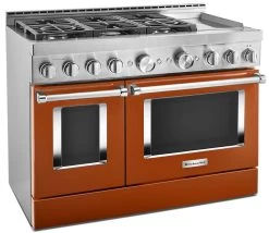 KitchenAid® 48" Scorched Orange Smart Commercial-Style Gas Range With Griddle -Professional Kitchen Appliance Store dcd917ee df19 4831 8882 499bb62129c7