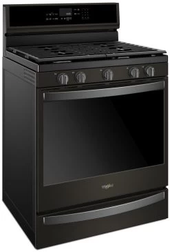 Whirlpool® 30" Fingerprint Resistant Black Stainless Steel Freestanding Gas Range