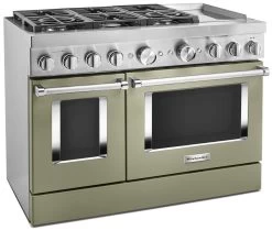 KitchenAid® 48" Avocado Cream Commercial-Style Free Standing Dual Fuel Range With Griddle