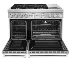KitchenAid® 48" Stainless Steel Commercial Style Freestanding Dual Fuel Range -Professional Kitchen Appliance Store e78c56e8 6f15 45f6 a85d 96d63561c339